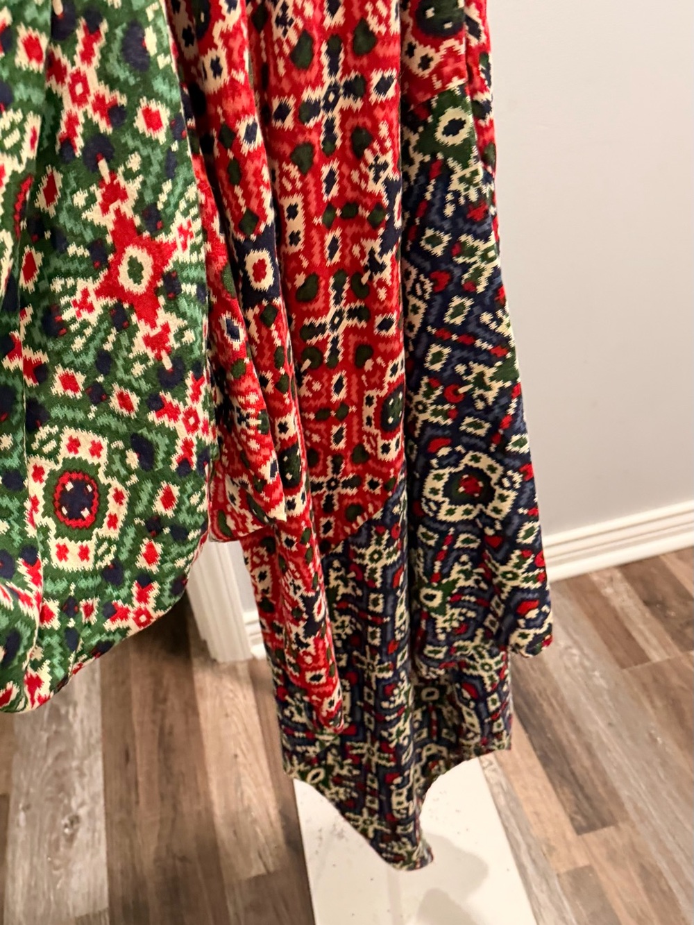 Sacred Threads Multi-Panel Printed Sleeveless Jumpsuit in Red, Green, Navy - Picture 2 of 5